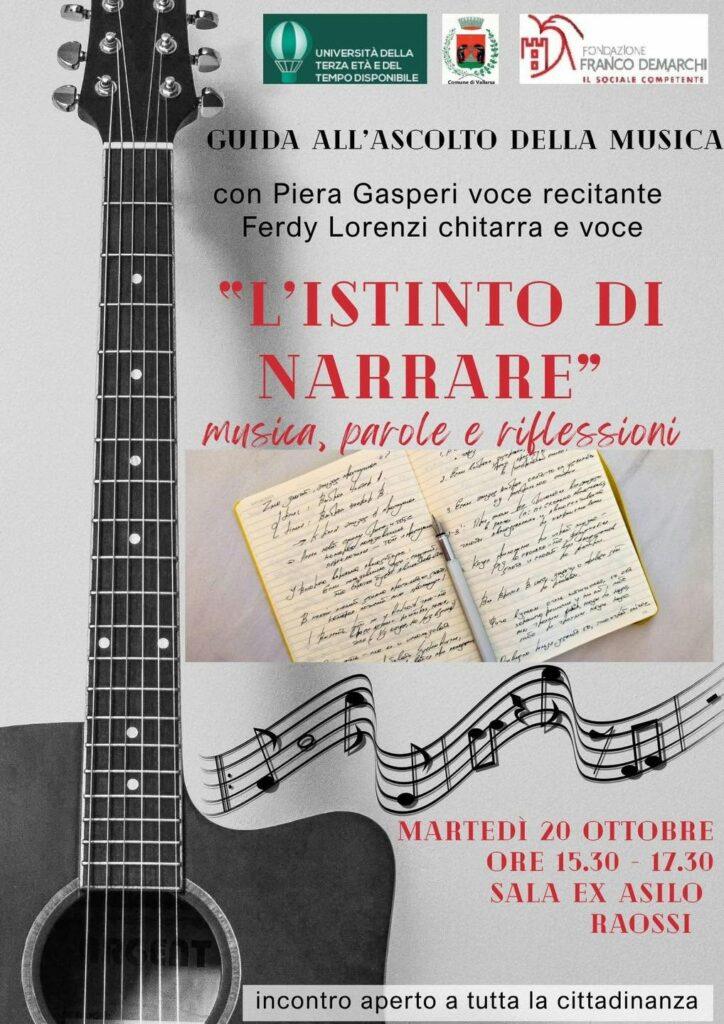 martedì 20 ottobre
ore 15.30
ex asilo, Raossi